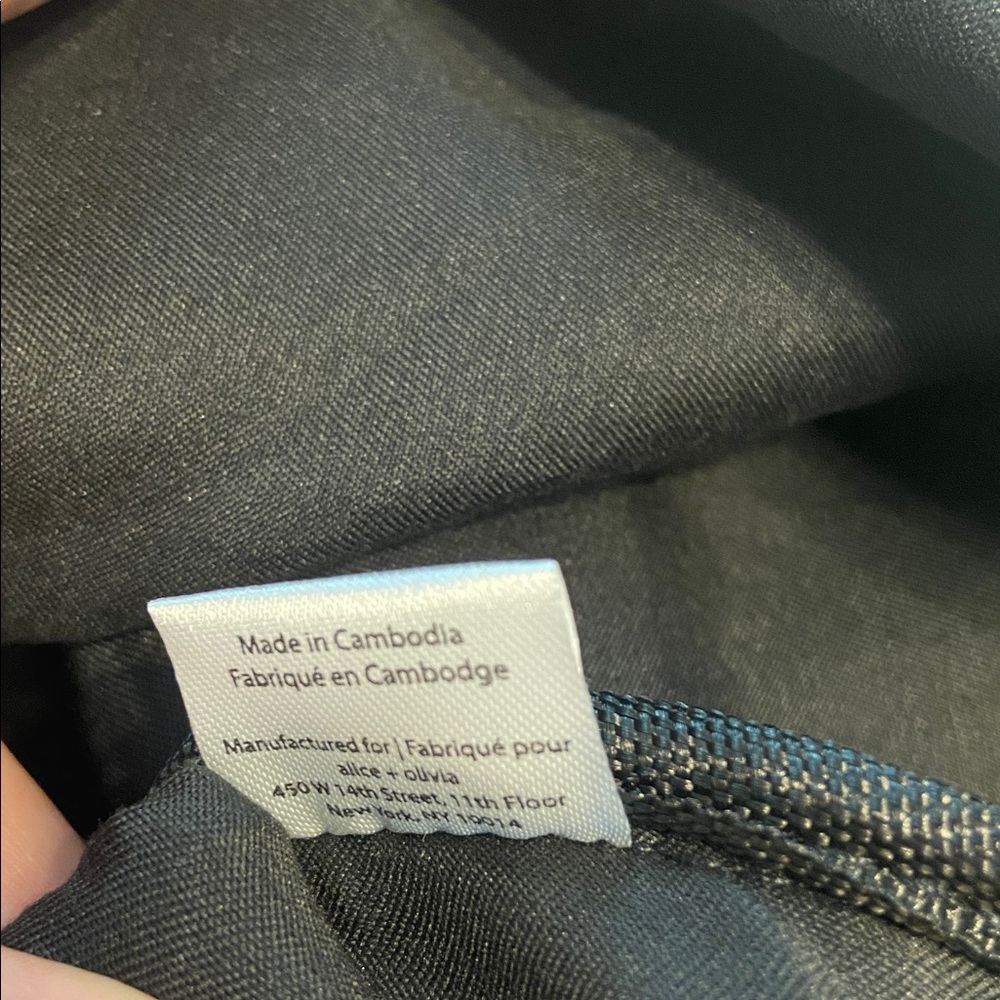 Alice+ Olivia Duffle Bag  Elegant Blue Tan color zipper two pockets on each side - Picture 11 of 12